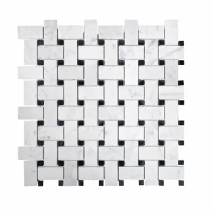 Apollo Tile (Sample) White and Black 4-in x 4-in Polished Marble Floor and Wall Tile