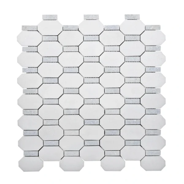 Apollo Tile (Sample) White, Blue 4-in x 4-in Polished Marble Floor and Wall Tile
