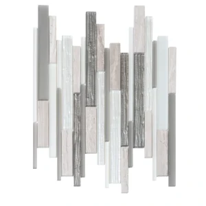 Apollo Tile (Sample) White, Gray 4-in x 4-in Polished Glass/Metal/Stone Marble Brick Look Floor and Wall Tile