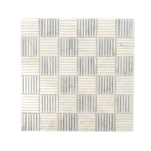 Apollo Tile (Sample) White, Grey 4-in x 4-in Polished Marble Uniform Squares Marble Look Floor and Wall Tile