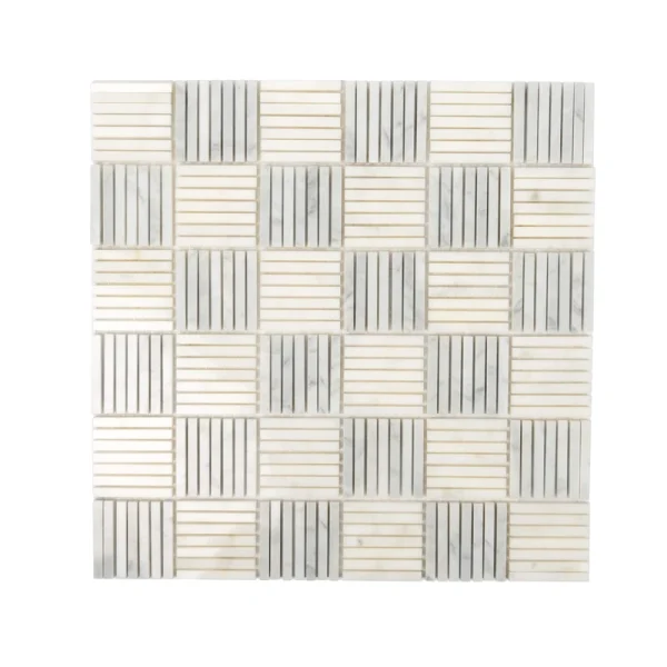 Apollo Tile (Sample) White, Grey 4-in x 4-in Polished Marble Uniform Squares Marble Look Floor and Wall Tile