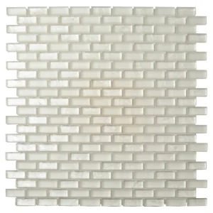 Apollo Tile (Sample) Winterland White 4-in x 4-in Multi-finish Glass Brick Mosaic Floor and Wall Tile