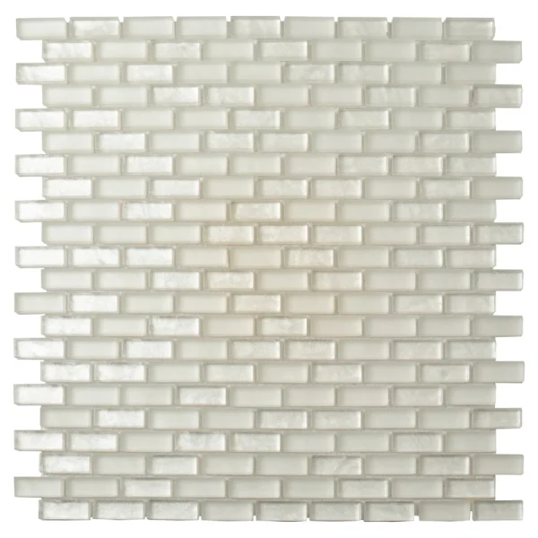Apollo Tile (Sample) Winterland White 4-in x 4-in Multi-finish Glass Brick Mosaic Floor and Wall Tile