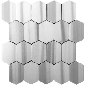 Apollo Tile (Sample) Zebra Cloud Gray 12-in x 13-in Polished Marble Honeycomb Patterned Floor and Wall Tile