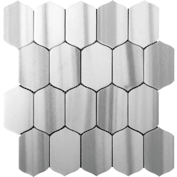 Apollo Tile (Sample) Zebra Cloud Gray 12-in x 13-in Polished Marble Honeycomb Patterned Floor and Wall Tile