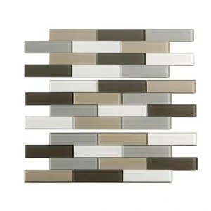 Aspect by ACP Aspect 12.5″ x 4″ Rustic Clay Peel & Stick Matted Subway Glass Backsplash Tile – 3 Pack