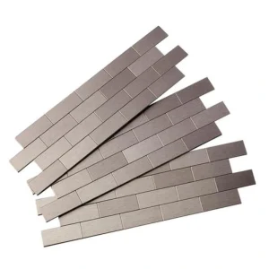 Aspect by ACP Aspect 12.5″ x 4″ Stainless Peel & Stick Metal Matted Subway Backsplash Tiles – 3 Pack