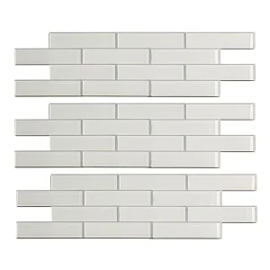 Aspect by ACP Aspect 12″ x 4″ Frost Peel & Stick Matted Subway Glass Backsplash Tile – 3 Pack