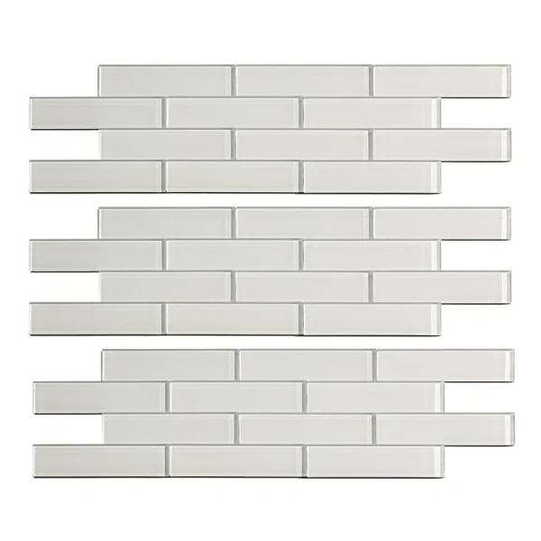Aspect by ACP Aspect 12″ x 4″ Frost Peel & Stick Matted Subway Glass Backsplash Tile – 3 Pack