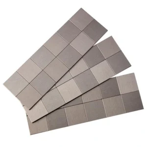 Aspect by ACP Aspect 12″ x 4″ Stainless Peel & Stick Metal Matted Square Backsplash Tiles – 3 Pack