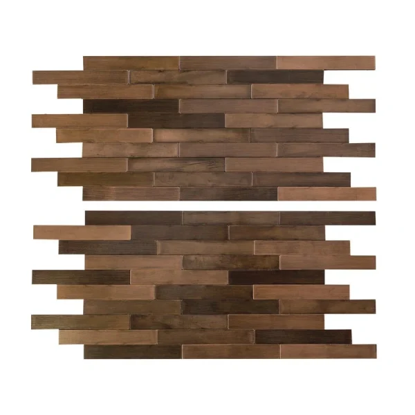 Aspect by ACP Aspect 13.625″ x 5.75″ Aged Copper Peel & Stick Distressed Metal Backsplash Tile – 2 Pack