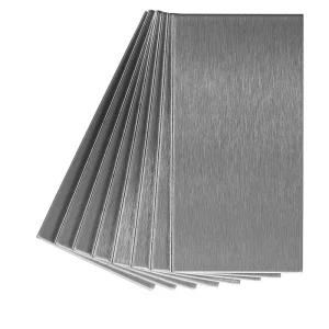 Aspect by ACP Aspect 3″ x 6″ Stainless Peel & Stick Brushed Metal Long Grain Backsplash Tiles – 8 Pack