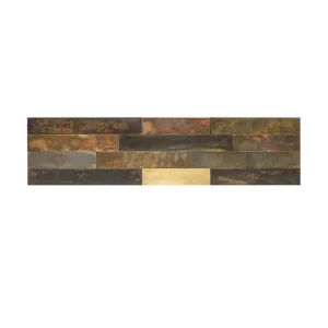 Aspect by ACP Aspect 6″ x 24″ Bronze Relic Peel & Stick Distressed Metal Backsplash Tile