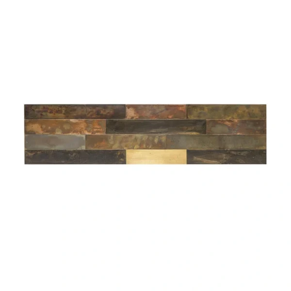 Aspect by ACP Aspect 6″ x 24″ Bronze Relic Peel & Stick Distressed Metal Backsplash Tile