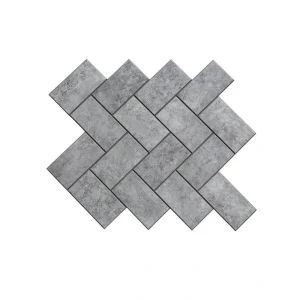 Aspect by ACP Aspect Collage 10.7″ x 9.5″ Gray Herringbone Peel & Stick Vinyl Backsplash Tile