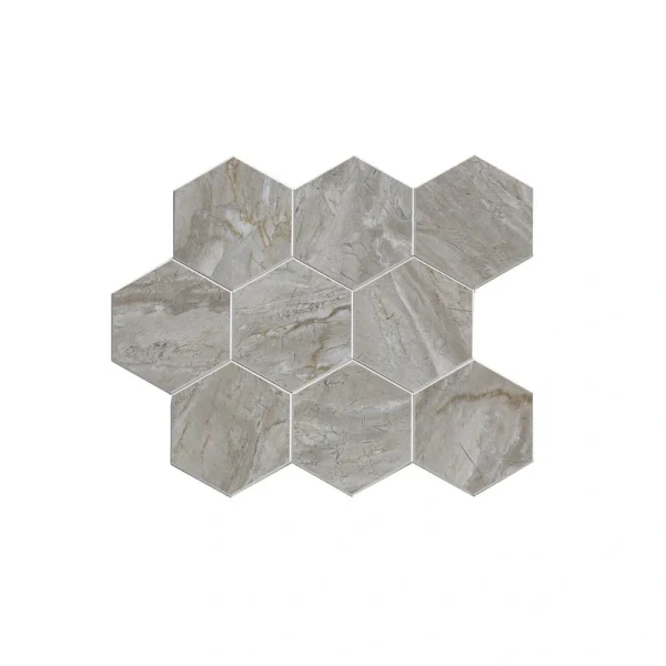 Aspect by ACP Aspect Collage 10″ x 8.7″ Travertine Hex Peel & Stick Vinyl Backsplash Tile