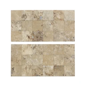 Aspect by ACP Aspect Collage 12″ x 6″ Aged Travertine Peel & Stick Vinyl Backsplash Tiles – 2 Pack
