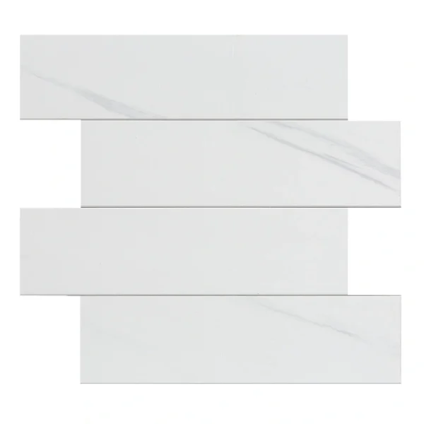Aspect by ACP Aspect Collage 14.25″ x 12.13″ Carrara Long Peel & Stick Vinyl Backsplash Tile