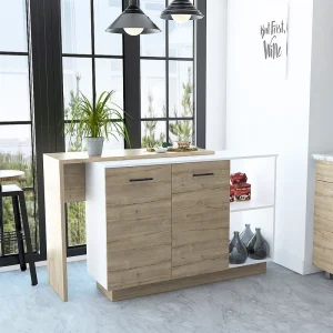 BABOOM Composite Base with Composite Top Kitchen Island (23.6-in x 59-in x 35.4-in)