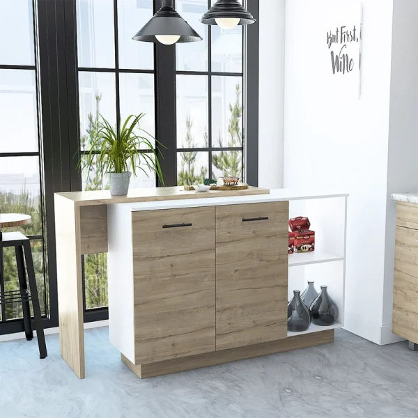 BABOOM Composite Base with Composite Top Kitchen Island (23.6-in x 59-in x 35.4-in)