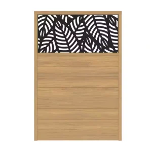 Barrette Outdoor Living 6 ft. x 4 ft. Cypress Vinyl Fence with Sanibel Black Decorative Screen