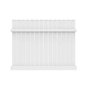 Barrette Outdoor Living 6 ft. x 8 ft. Dogear Semi-Privacy White Vinyl Fence Panel