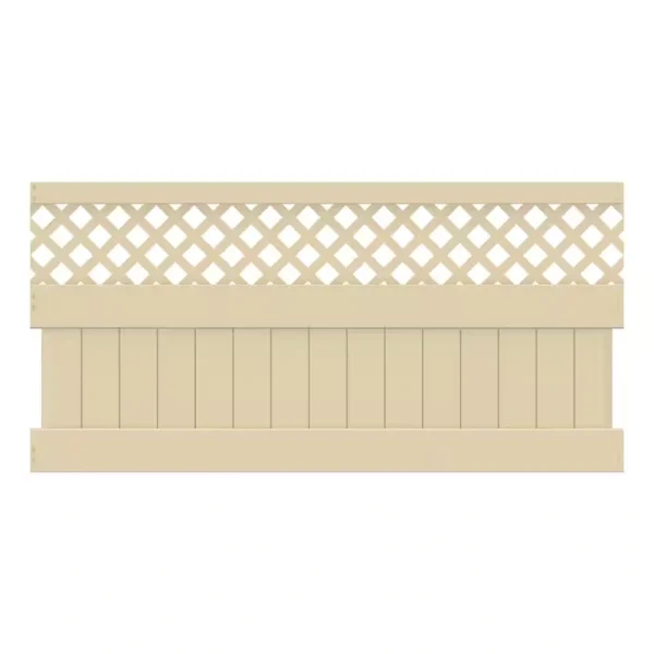 Barrette Outdoor Living Anderson 4 ft. H x 8 ft. W Sand Vinyl Privacy Fence Panel (Unassembled)