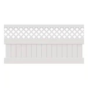 Barrette Outdoor Living Anderson 4 ft. H x 8 ft. W White Vinyl Privacy Fence Panel (Unassembled)