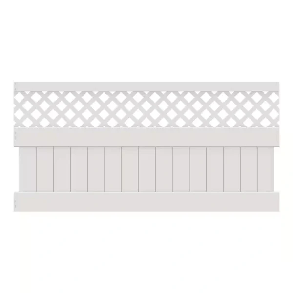 Barrette Outdoor Living Anderson 4 ft. H x 8 ft. W White Vinyl Privacy Fence Panel (Unassembled)