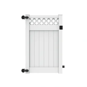 Barrette Outdoor Living Anderson 4 ft. x 6 ft. White Vinyl Lattice Top Fence Gate