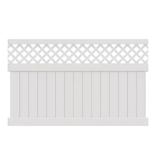 Barrette Outdoor Living Anderson 5 ft. H x 8 ft. W White Vinyl Privacy Fence Panel (Unassembled)