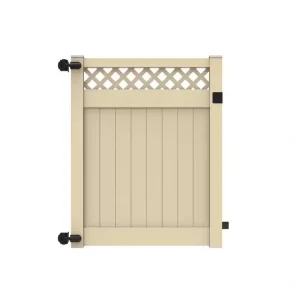 Barrette Outdoor Living Anderson 5 ft. x 6 ft. Sand Vinyl Lattice Top Fence Gate