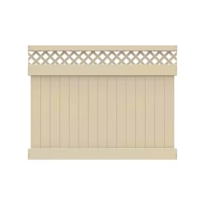 Barrette Outdoor Living Anderson 6 ft. x 8 ft. Sand Vinyl Lattice Top Fence Panel
