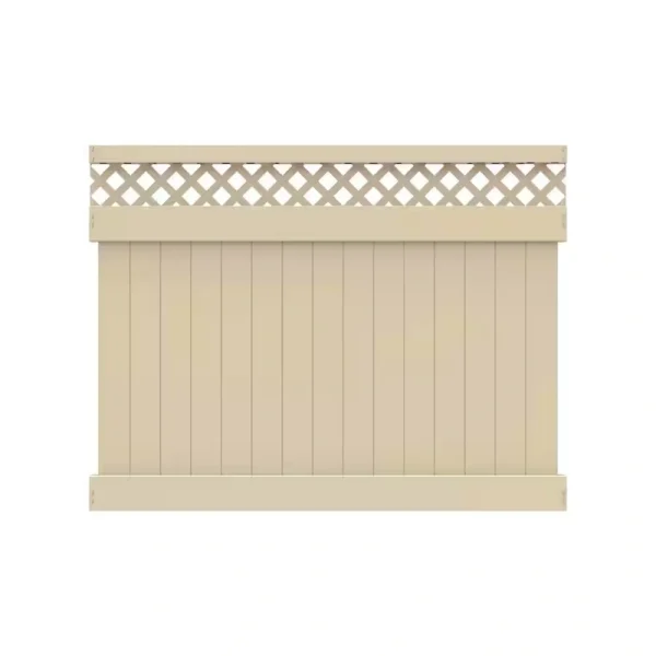 Barrette Outdoor Living Anderson 6 ft. x 8 ft. Sand Vinyl Lattice Top Fence Panel