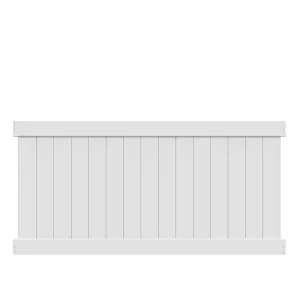 Barrette Outdoor Living Bryce 4 ft. H x 8 ft. W White Vinyl Un-Assembled Fence Panel