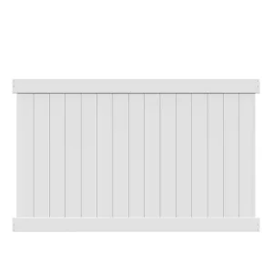 Barrette Outdoor Living Bryce 5 ft. H x 8 ft. W White Vinyl Un-Assembled Fence Panel