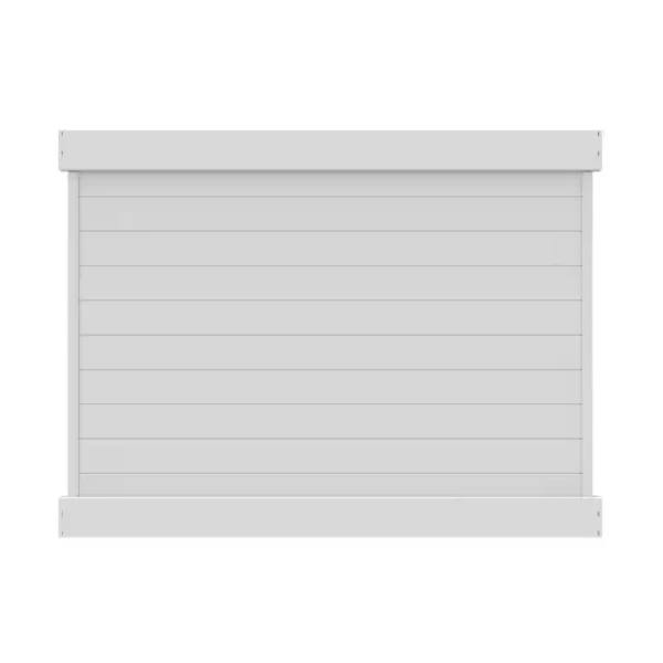 Barrette Outdoor Living Horizontal 6 ft. H x 8 ft. W White Vinyl Privacy Fence Panel (Unassembled)