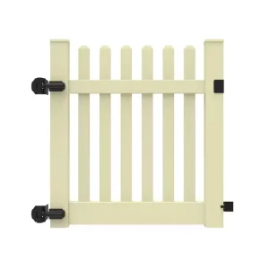Barrette Outdoor Living Kettle Straight 4 ft. W x 4 ft. H Sand Vinyl Un-Assembled Fence Gate