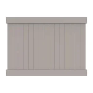 Barrette Outdoor Living Linden 6 ft. x 8 ft. Gray Vinyl Privacy Fence Panel (Unassembled)