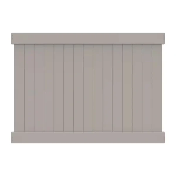 Barrette Outdoor Living Linden 6 ft. x 8 ft. Gray Vinyl Privacy Fence Panel (Unassembled)