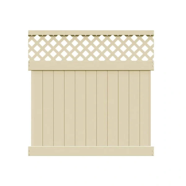 Barrette Outdoor Living Valley 6 ft. H x 6 ft. W Sand Vinyl Semi-Privacy Fence Panel (Unassembled) T726950485