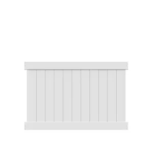 Barrette Outdoor Living Washington 4 ft. H x 6 ft. W White Vinyl Un-Assembled Fence Panel