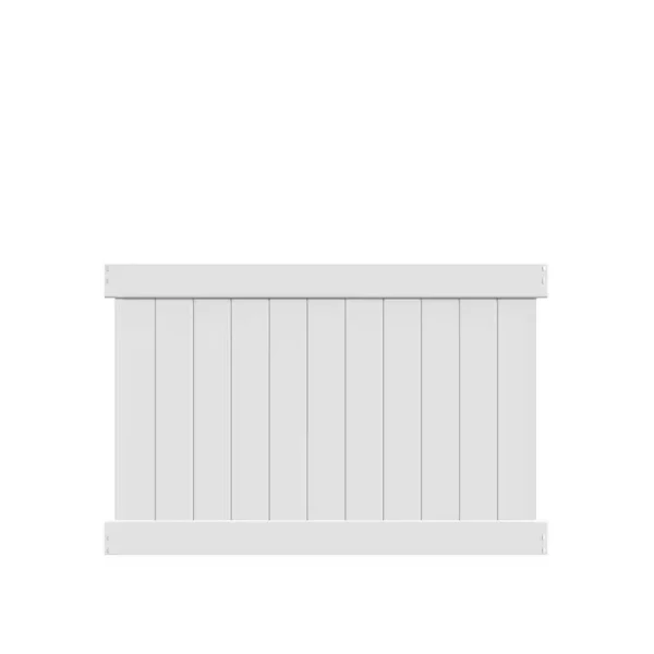 Barrette Outdoor Living Washington 4 ft. H x 6 ft. W White Vinyl Un-Assembled Fence Panel