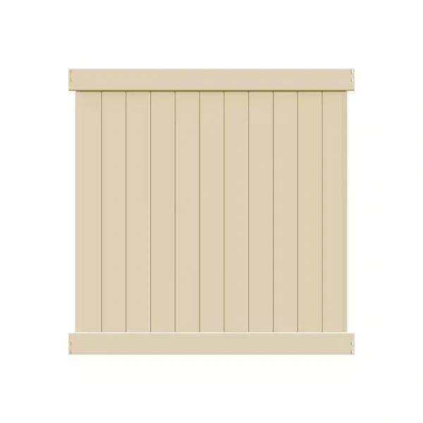 Barrette Outdoor Living Washington 6 ft. H x 6 ft. W Sand Vinyl Privacy Fence Panel (Unassembled)