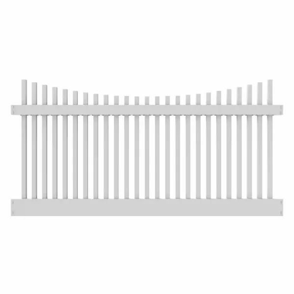 Barrette Outdoor Living Yukon Scallop 4 ft. H x 8 ft. W White Vinyl Un-Assembled Fence Panel