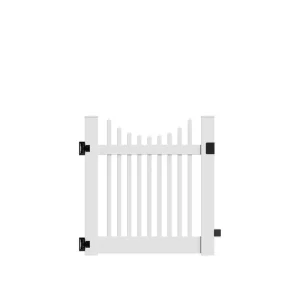 Barrette Outdoor Living Yukon Scallop 4 ft. W x 4 ft. H White Vinyl Un-Assembled Fence Gate