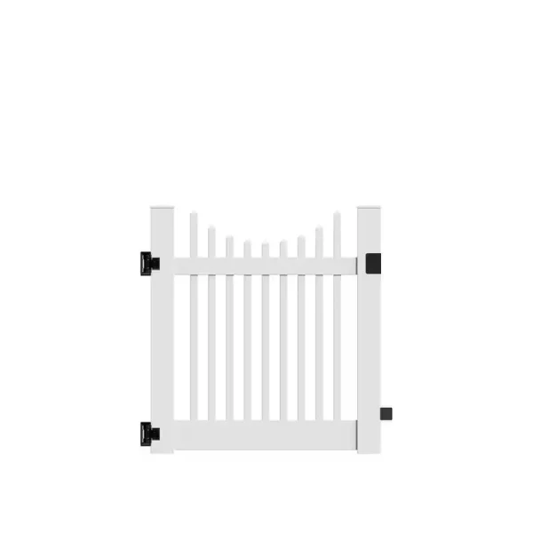 Barrette Outdoor Living Yukon Scallop 4 ft. W x 4 ft. H White Vinyl Un-Assembled Fence Gate