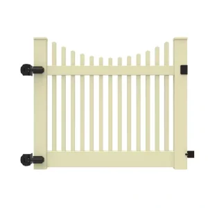 Barrette Outdoor Living Yukon Scallop 5 ft. W x 4 ft. H Sand Vinyl Un-Assembled Fence Gate