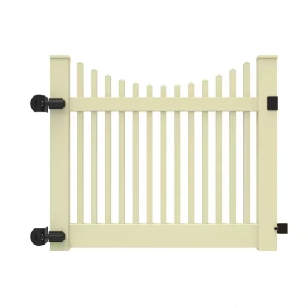 Barrette Outdoor Living Yukon Scallop 5 ft. W x 4 ft. H Sand Vinyl Un-Assembled Fence Gate