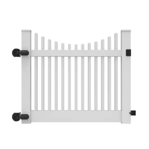 Barrette Outdoor Living Yukon Scallop 5 ft. W x 4 ft. H White Vinyl Un-Assembled Fence Gate